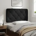 Coussin de tête de lit noir 90 cm velours