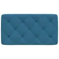 Coussin de tête de lit bleu 80 cm velours