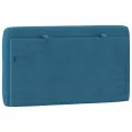 Coussin de tête de lit bleu 80 cm velours