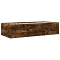 Lit de jour et tiroirs chêne fumé 90x200 cm bois d'ingénierie