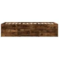 Lit de jour et tiroirs chêne fumé 90x200 cm bois d'ingénierie