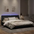 Cadre de lit avec lumières LED noir 180x200 cm velours