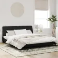 Cadre de lit avec lumières LED noir 180x200 cm velours