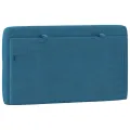 Coussin de tête de lit bleu 90 cm velours