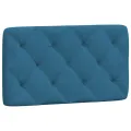 Cadre de lit avec tête de lit bleu 90x200 cm velours