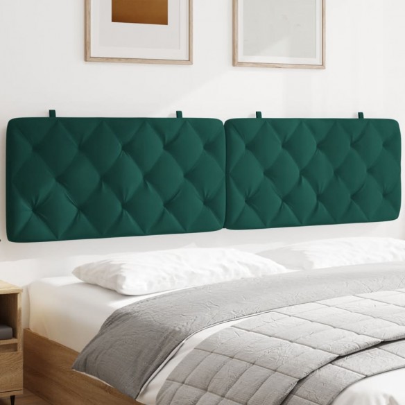 Coussin de tête de lit vert foncé 200 cm velours