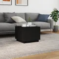 Table basse avec lumières LED noir 50x50x40 cm