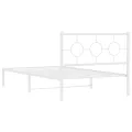 Cadre de lit métal avec tête de lit blanc 107x203 cm