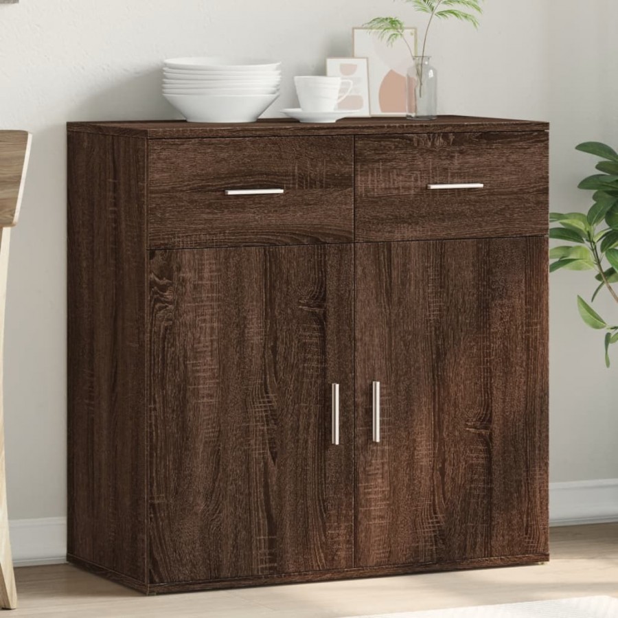 Buffet chêne marron 79x38x80 cm bois d'ingénierie