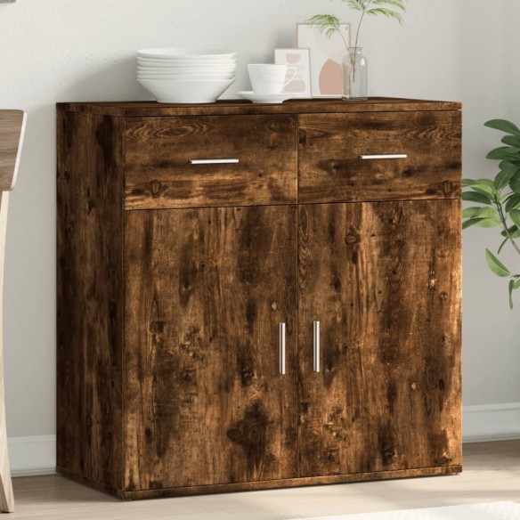 Buffet chêne fumé 79x38x80 cm bois d'ingénierie