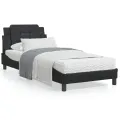 Lit avec matelas noir 80x200 cm similicuir