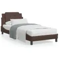 Lit avec matelas marron 100x200 cm similicuir