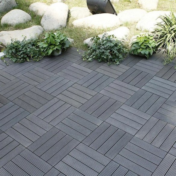 ProGarden Ensemble de carreaux de terrasse 6 pcs Gris foncé