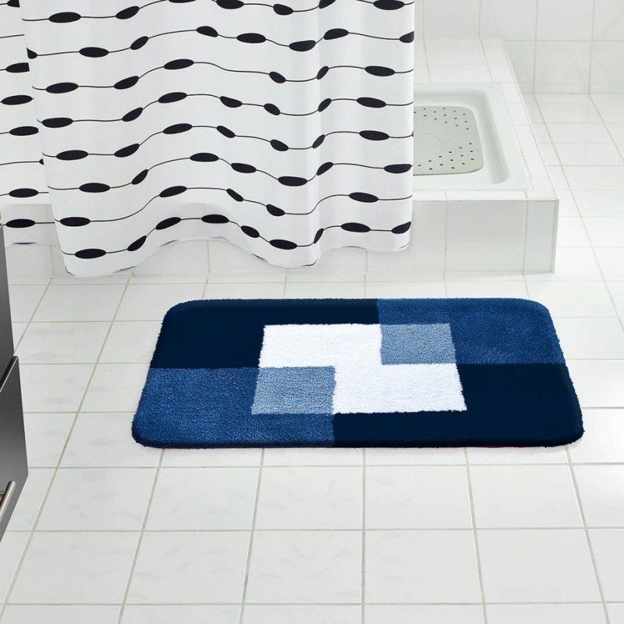 RIDDER Tapis de salle de bains Coins 60 x 90 cm Bleu 7103303