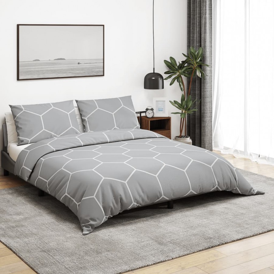 Ensemble de housse de couette Gris 260x220 cm Coton