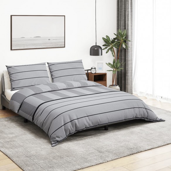 Ensemble de housse de couette Gris 220x240 cm Coton