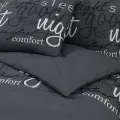 Ensemble de housse de couette Noir 200x200 cm Coton