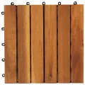 Carreaux de terrasse 30x30 cm 10 pcs Acacia Motif vertical