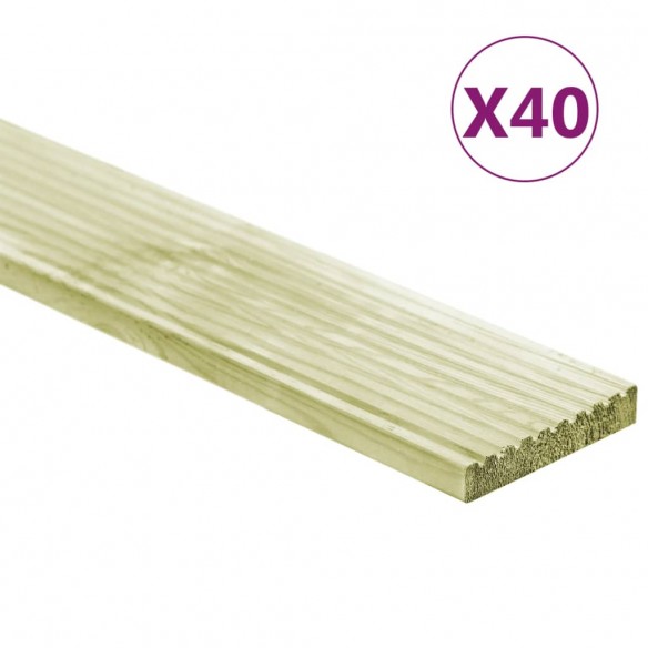 Panneaux de terrasse 40 pcs 5,8 m² 1 m Pin massif imprégné