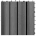 Carreaux de terrasse WPC 30x30 cm 11 pcs 1 m2 Gris