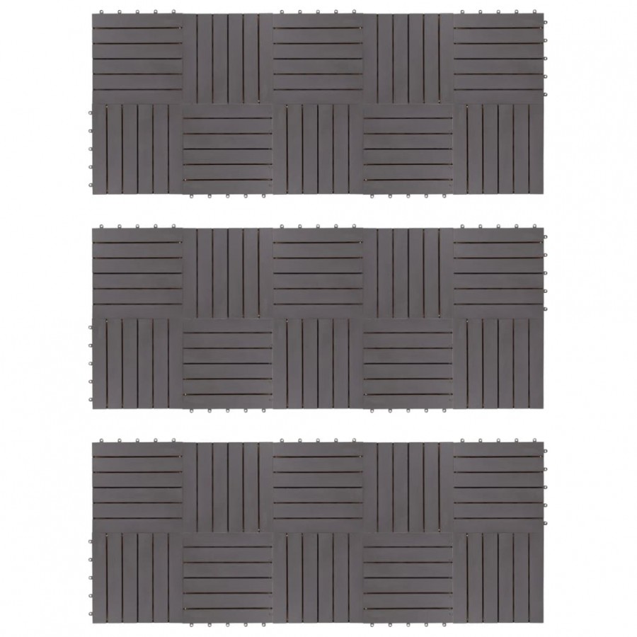 Carreaux de terrasse 30pcs Délavage gris 30x30 cm Acacia solide