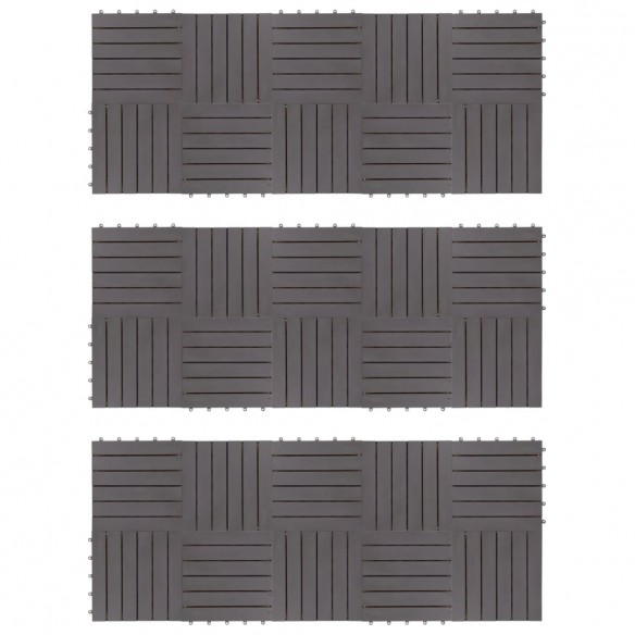 Carreaux de terrasse 30pcs Délavage gris 30x30 cm Acacia solide