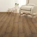 Planches de plancher PVC Non auto-adhésif 5,26 m² Marron noyer