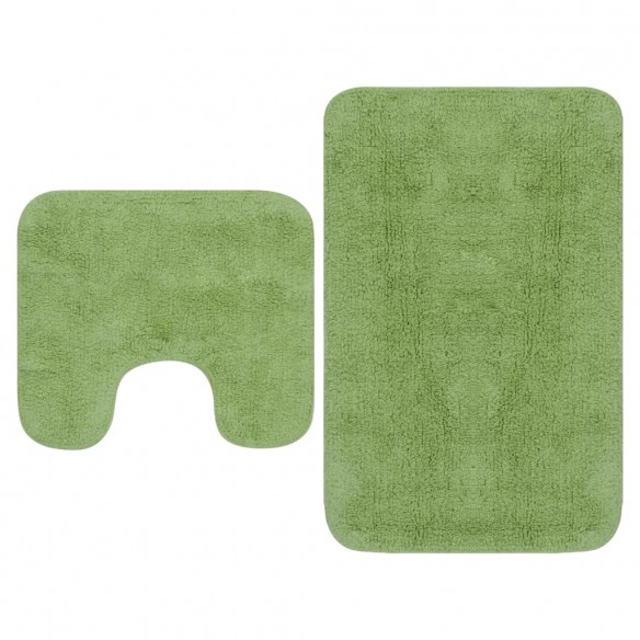 Jeu de tapis de salle de bain 3 pcs Tissu Vert