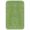 Jeu de tapis de salle de bain 3 pcs Tissu Vert