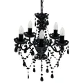Lustre avec 5 ampoules Crystal noir