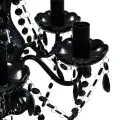 Lustre avec 5 ampoules Crystal noir