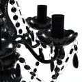 Lustre avec 5 ampoules Crystal noir