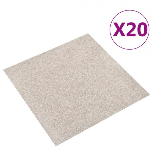 Dalles de tapis de sol 20 pcs 5 m² 50x50 cm Beige clair