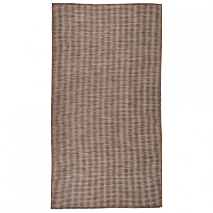 Tapis à tissage plat d'extérieur 80x150 cm Marron