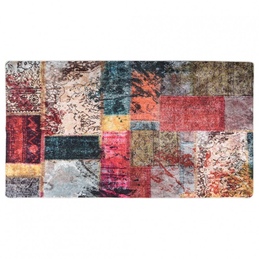 Tapis lavable antidérapant Patchwork 190x300 cm multicolore