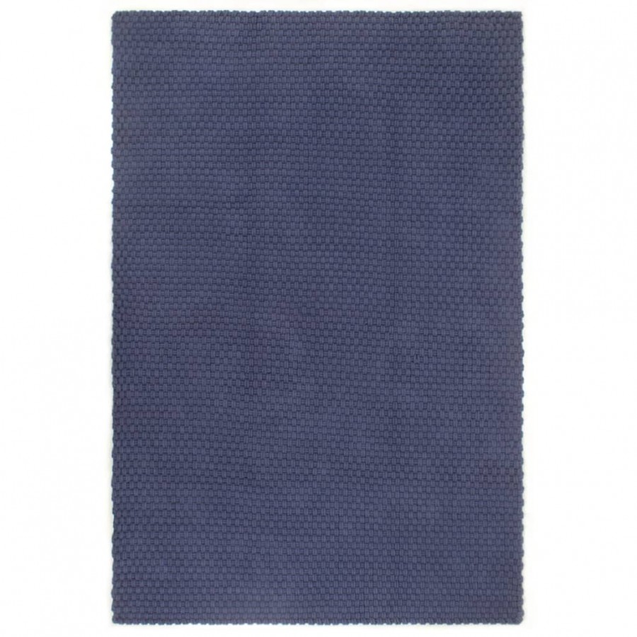 Tapis rectangulaire Bleu marine 120x180 cm Coton