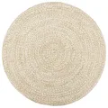 Tapis fait à la main Jute Blanc et marron 180 cm