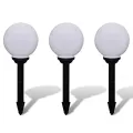 Lampes d'allée à LED 3 pcs 20 cm avec piquet de sol