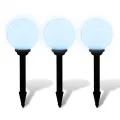 Lampes d'allée à LED 3 pcs 20 cm avec piquet de sol