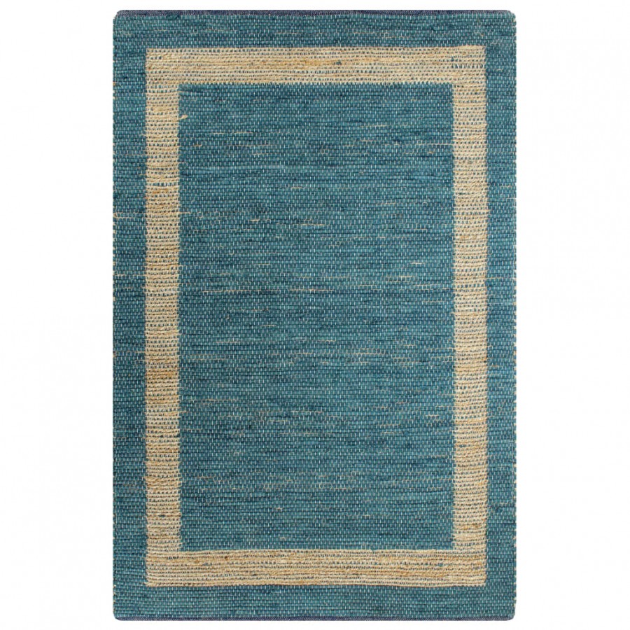 Tapis fait à la main Jute Bleu 80x160 cm