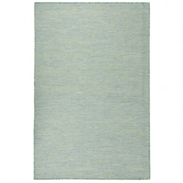 Tapis à tissage plat d'extérieur 100x200 cm Turquoise