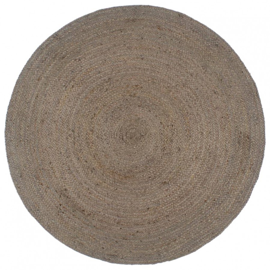 Tapis fait à la main Jute Rond 180 cm Gris