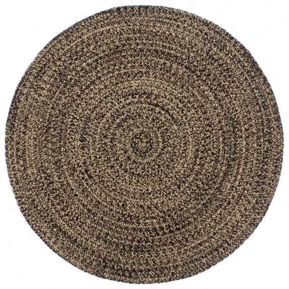 Tapis fait à la main Jute Noir et marron 240 cm