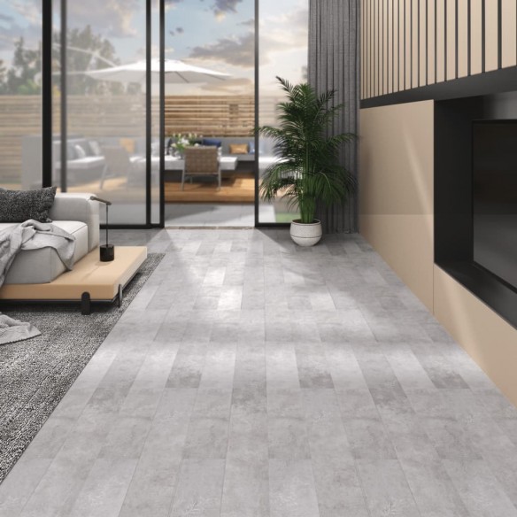 Planches de plancher PVC Non auto-adhésif 5,26m² 2mm Gris terre