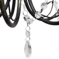 Lustre métal noir style art nouveau + perles crystal 3 x E14 Ampoules