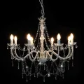 Lustre avec perles Blanc 8 ampoules E14