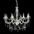 Lustre avec perles Blanc 8 ampoules E14