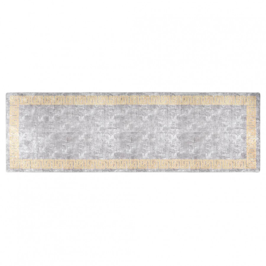 Tapis lavable antidérapant 80x300 cm Gris