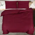 Ensemble de housse de couette Bordeaux 155x220 cm Coton
