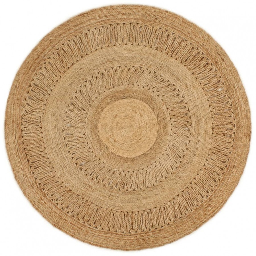 Tapis Jute tressé à la main 120 cm Rond